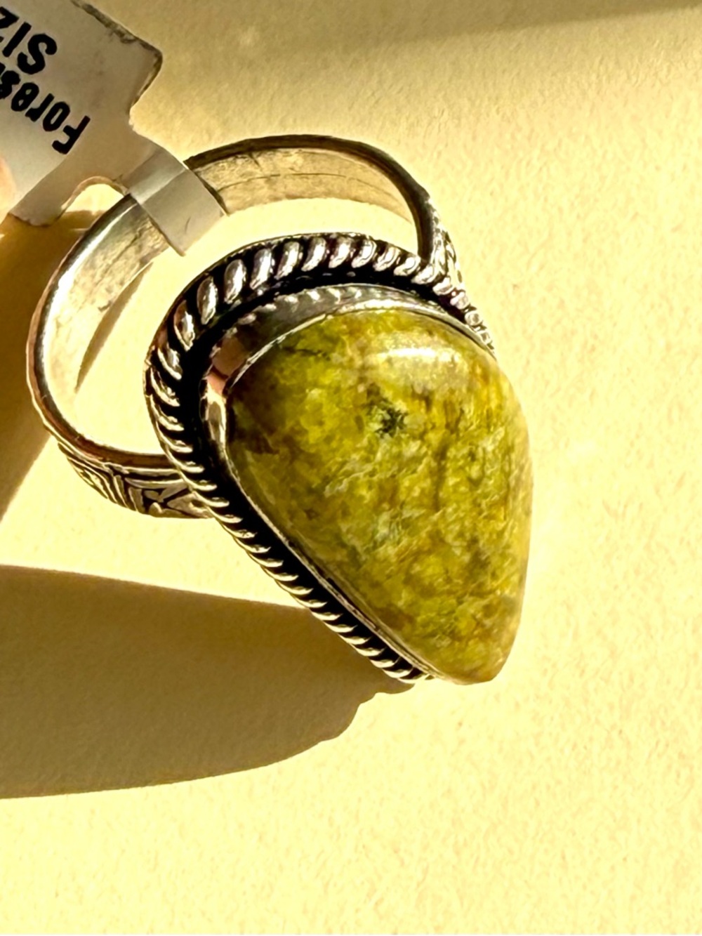 Forest Jasper Statement Ring Size 10 - Picture 2 of 7